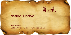 Medve Andor névjegykártya