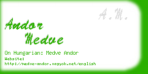 andor medve business card